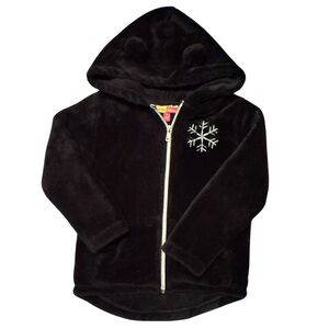 Penelope Mack Girls Black Hoodie with Snowflake Embroidery Size 4